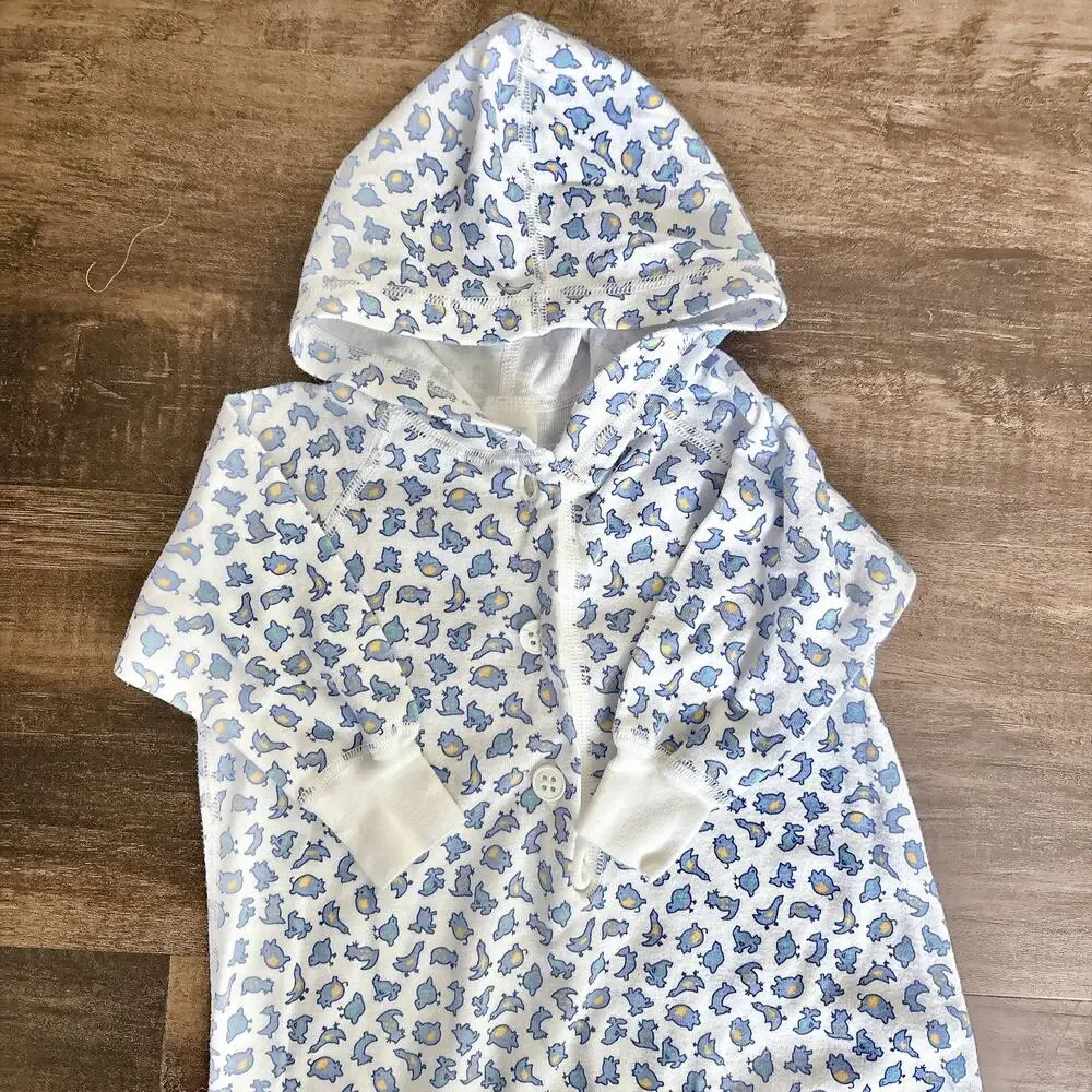 VINTAGE HANNA ANDERSSON BABY HOODED BUNTING GOWN